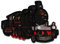 Lokomotive Zug Eisenbahn - Aufnäher, Bügelbild, Aufbügler, Applikationen, Patches, Flicken, zum aufbügeln, Größe: 7 x 4,8 cm