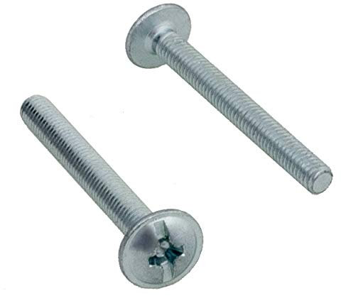 HEXATON Viti per Maniglie per Mobili M4 x 22 mm – 50 Pezzi – Testa Bombata con Flangia Pozidriv DIN 967 – Acciaio Zincato – Filettatura Completa