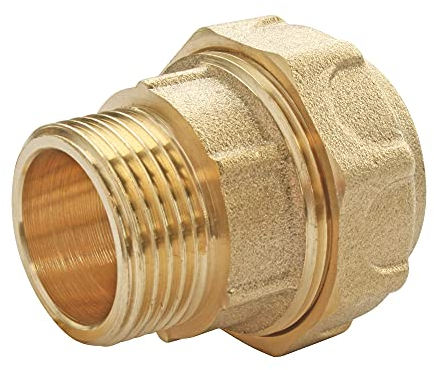 SOMATHERM FOR YOU, Raccord laiton droit pour tube PE Ø20, mâle 20/27, serrage extérieur, étanchéité optimale, joint torique EPDM, résistant à 20 bars, usage eau potable, température +5°C à 80°C