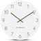 Cander Berlin MNU 2630 W Wanduhr MDF lautlos ohne Tickgeräusche 30 cm analog Wohnzimmer modern Vintage weiß Holzzeiger