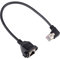 euroharry Cable alargador Ethernet RJ45 macho a hembra, montaje en placa de tornillo, Cat6/5e/5, blindado, cable de extensión LAN (ángulo derecho)