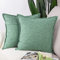 Madizz 2er Set Polyester- Leinen Kissenbezügen Weiche dekorative Kissenbezüge für Sofa Schlafzimmer Kissenhülle Grün 65x65 cm Quadrat