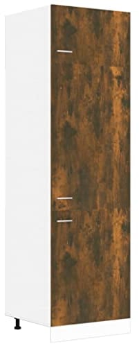 vidaXL Armario para Frigorífico Refrigerador Cocina Congelador Almacenamiento Organizador Mueble Despensa Estante Madera Color Roble