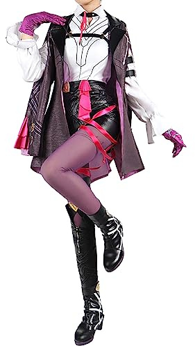 UPUPCOS Women Girls Cosplay Costume Purple Uniform Full Set with Accessories Halloween Party Outfit
