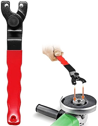 Effortlessly Adjust and Secure Your Angle Grinder with The 10-52mm Adjustable Spanner - Universal Lock-Nut Grinder Wrench Pin Key Wrench, Red