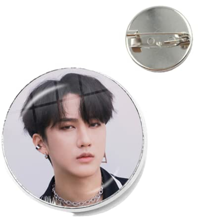 Kpop Stray Broche en verre pour enfants Cabochon en forme de dôme pour vêtements, sac à dos, décoration, bijoux, cadeaux, L, Bronze, verre, métal, résine, argent