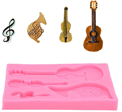 Obstkuchenform Gitarre Silikonform 3D Silikon Backformen, Gitarre Form Silikonform Schokolade Fondant Kuchen Dekoration Form für Backen Schokolade Marzipan Kuchen Gelee Süßigkeiten