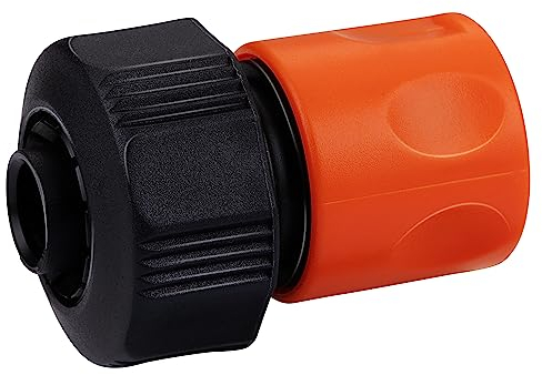 BLACK+DECKER Tubo da giardino con attacco rapido - 5/8'-3/4' - diametro 16-19 mm - plastica - nero/arancione