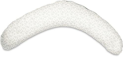 ULLENBOOM Stillkissen 190 cm - 100% OEKO-TEX Materialien, Ideal als Schwangerschaftskissen & Seitenschläferkissen - Stillkissenbezug 100% Baumwolle, Füllung: Mikroperlen, Floral Grün