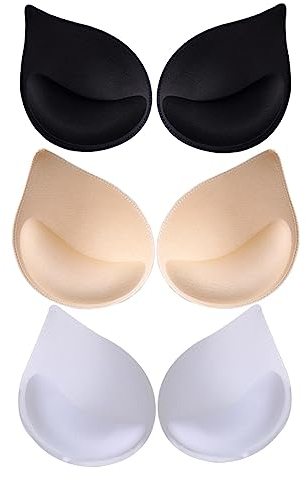 Michear Women's Removable Bra Pads,2 Pairs Bra Pads Inserts,Breathable Push Up Thicken Sports Bra Cups, Replacement Bra Foam Sponge Pads For Swimwear, Bikini,Wedding Dresses (White)