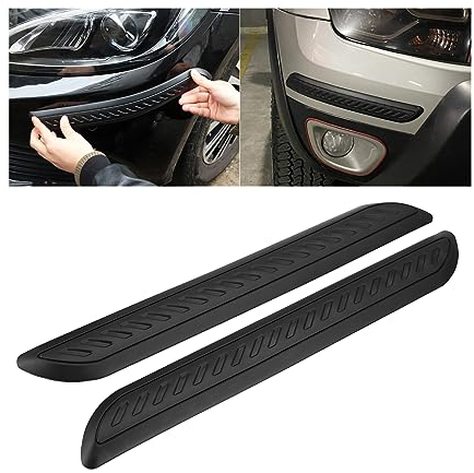 JNNJ 2Pcs Strisce Antigraffio per Paraurti Auto, Adesivi Anticollisione per Carrozzeria, Strisce di Protezione Antigraffio per Bordi un Angoli Auto, Protector in Gomma Adatte Maggior Parte Auto