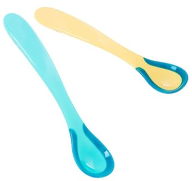 Toyvian 2pièces Cuillère De Nourriture Thermosensible Pour Garçon Fille Set De Cuillères à Changement De Couleur Outil De Sécurité Pour Repas Mélangé