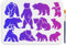 MAYJOYDIY 11 styles Pochoir D'Ours 29.7×21cm Pochoirs de Dessin Momma Bear et Cub avec Pochoirs de Peinture D'Animaux de la Faune de la Forêt pour Bois Toile Papier Tissu Décor Murales Travaux Manuel