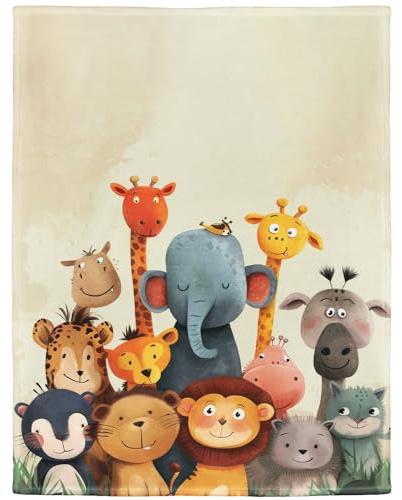 YISUMEI Kuscheldecke Weiche Warme Flauschige Fleece Decke, Baby Tiere, 135 x 200 cm