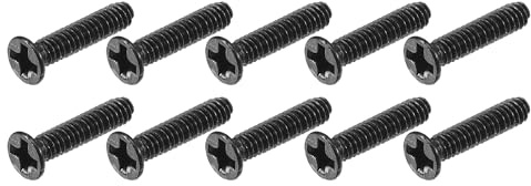 METALLIXITY Phillips Flat Head Screws (M2 x 10mm) 150Pcs, Carbon Steel Machine Screws - for Glasses Watch and Other Small Electronics, Black