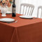 Softalker Tischdecke Herbst 100x140 Rostrot 210GSM Leinen Struktur Abwaschbar Wasserabweisend Abwischbar Fleckschutz rechteckig Tischtuch Deko für Outdoor Draußen Garten Party Geburtstag