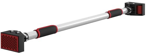 SPORTNOW Barra de Dominadas para Puerta Barra para Hacer Dominadas Ajustable de 95 cm a 123 cm Carga 200 kg para Ejercicio y Entrenamiento en Casa Gimnasio Negro y Rojo
