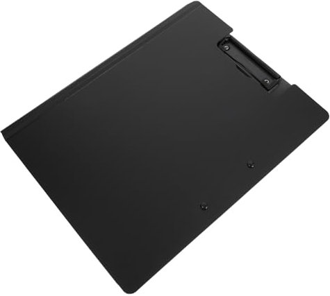 Schreibklemmbrett Schwarz, Kunststoff und Eisen, Vertikal, Robust