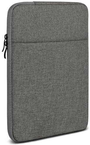 moex Funda para tablet Lenovo Tab Plus – Funda con compartimento para accesorios, fibra de poliéster, funda minimalista con cremallera, resistente al agua, color gris oscuro