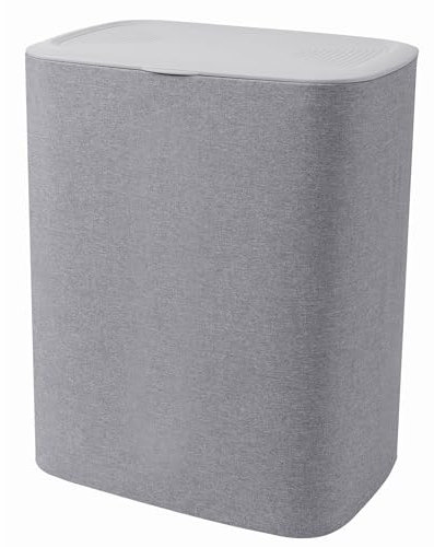 Wäschekorb aus Stoff, großes Fassungsvermögen, 50 Liter, mit Trennwand, 2 abnehmbare Waschbeutel mit Deckel, SVEN