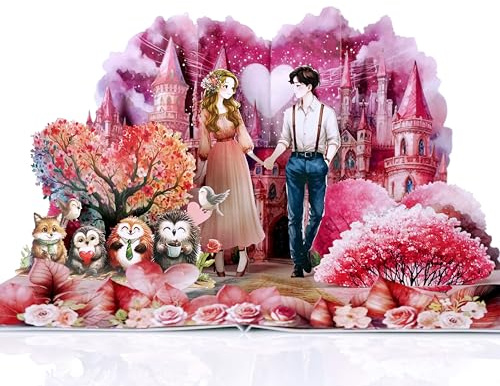 CUTPOPUP Liebesland Valentinskarte Pop Up, Karte Vatertag, Geburtstagskarte, Karte Liebe, Hochzeitskarte, Geburtstagskarte Frau für Ehemann, Ehefrau, Sie, Ihn, Paar (Loveland) US8LO182DE