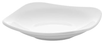Assiette creuse carrée, Bergama, mélamine pure - D.17 x h.3 cm