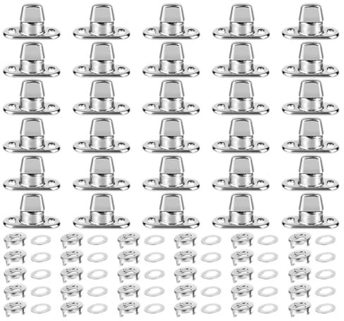 Muuoeou Lot de 30 fermoirs rotatifs, œillets rotatifs, vis de fixation pour fermetures marines en toile