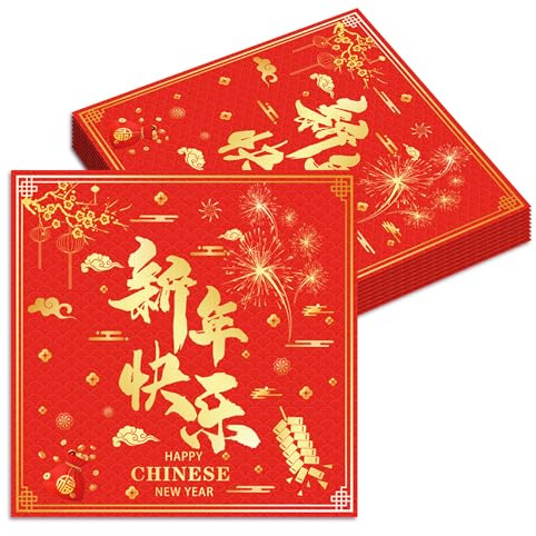 Chinesisches Neujahr Servietten Frohes Neues Jahr Papierservietten Zubehör