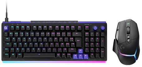 Logitech G G512 X 98 + G502 X Plus | Clavier TMR analogique/mécanique,switchs échangeables,8K,RGB,filaire+Souris Sans Fil,Capteur HERO 25K,PC/Mac,FRA AZERTY-Noir