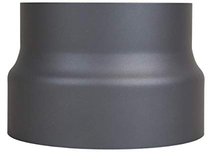 LANZZAS Reducción del tubo de estufa de 200 mm a 180 mm de diámetro, color: gris fundido, reducción de tubo de humo