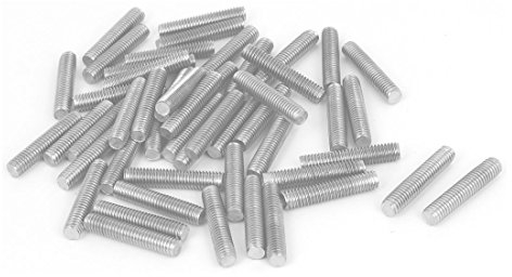sourcing map 50 Stück Gewindestangen M6x30mm Edelstahl 304 Gewindestift Metrischem Vollgewinde Bar Gewindestäbe für Befestigung CNC-Werkzeugmaschinen 3D-Drucker Industrie Geräte