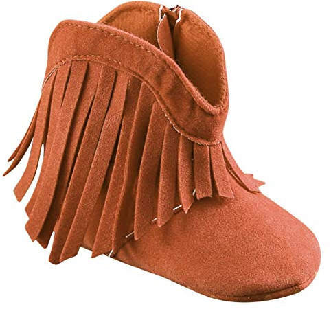 Miyanuby Scarpe Neonata Bambine Nappa Suola Morbida Antiscivolo Stivali da Cowboy Scarpe per Bambina 0-18