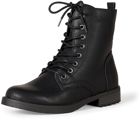 Amazon Essentials Damen Kampfstiefel Mit Schnürung, Schwarz, 37.5 EU