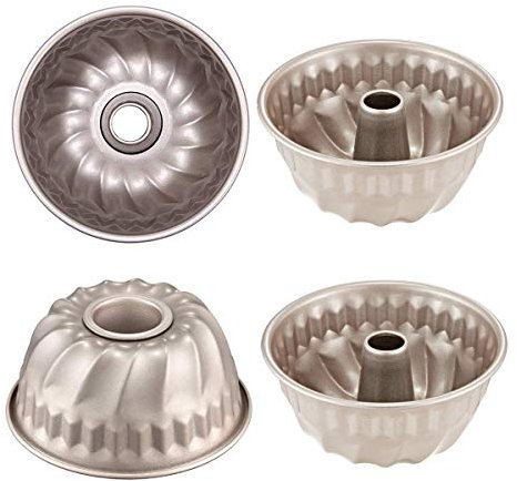 CANDeal 4 Stück 10,8cm Gugelhupfform, runde Backform Kuchenform mit Antihaftbeschichtung