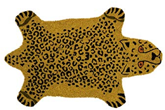 Fisura - Fußmatte außen Gepard aus Kokosnuss mit Rutschfester PVC-Rückseite. Lustige Welcome Fußmatte. Handbemalt. Größe: 70 cm x 40 cm. Gelb
