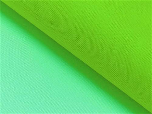 Tüll - Meterware - für Bekleidung & Deko - 140 cm - standfest und hochwertig - Meterpreis - in tollen Farben (Neongrün)