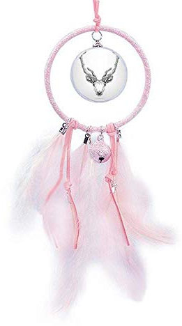 Beauty Gift Traumfänger mit langem Hörner-Reh, Tierporträt, kleine Glocke, Schlafzimmer-Dekoration