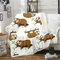 Faultier Couchdecke Niedliches Tiermuster Kuscheldecke Karikatur Faultier Gedruckt Wohndecke für Stuhl Sofa Couch Raumdekor Leichte Äste Flanell Fleecedecke 220x240cm