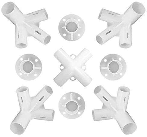 Unique WElinks 9 Stück/Set PVC-Fittings Ersatzteile für 3 x 3 m Pavillon, Markise, Zelt, Füße, Eck-Mittelverbinder, 25/19 mm, Outdoor-Campingzelt, Anschlusszubehör