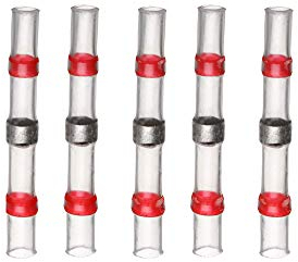 WeltiesSmartTools 50 Lötverbinder Rot 0,5-1,5 mm2 mit Schrumpfschlauch & Zinn wasserdicht-Ring für KFZ Modellbau Kabel-Reparatur ohne Lötkolben ohne Crimpzange