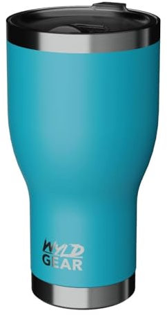 Wyld Gear Tumbler 30 oz (887 ml), Teal - Inklusive V-Flow Lid (wiederverschließbarer Deckel) | Isolierbecher | Thermos-Becher | BPA-frei