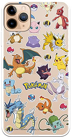 The House of LAS CARCASAS Offizieller Pokemon-Aufkleber Pokemon und Pokéball iPhone 11 Pro MAX Cover. Wählen Sie das Design, das Ihnen am besten gefällt, für Ihr iPhone 11 Pro MAX