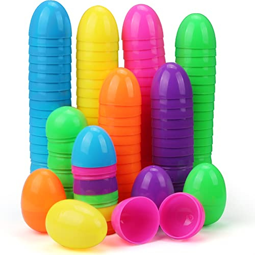 Luclay Uova di Pasqua Colorate Riempibili, Uovo di Pasqua in plastica per Riempire con Pasqua Caccia Regali E Cioccolato (98 PCS)