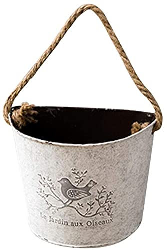 TSTSM Jardineras De Metal Medio Redondo para Colgar En La Pared, Maceta Suculenta con Cuerda, Pared, Jardín, Decoración del Hogar