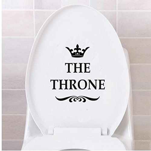 Vepoty the Throne Closestool Decal, Toilet Seat Cover Sticker Toilet Lid Sign Funny Quotes Bathroom Decorations