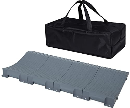 GarfatolRv Tire Saver Ramps Anti-Slip Pads Design, Car Tire Wheel Ramps for Flat Spot and Flat Tire Prevention, Tire Savers for Storage, Carrying Bag, Easy to Store 4 Pack (Grey)