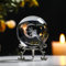 ZEERSHEE 60 mm 3D-Kristallkugel mit Ständer Glas Laser Mond und Feenkugel Ornament Kristall Briefbeschwerer Figur Home Art Decor Handwerk mit Metallständer Geschenke für Frauen