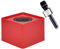 Qiqule Custom Triangle Interview Karaoke Microphone Logo (Red Square)