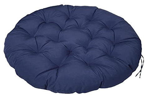 Baoblaze Patio Hanging Egg Chair Pad, rund, verdickt, abnehmbar, wasserabweisend, Ersatz für Patio-Sitzkissen, Veranda-Lounge-Stuhlkissen, Dunkelblau
