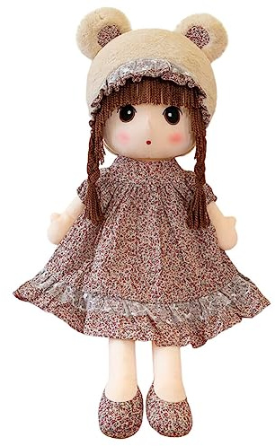 Uposao Kuschelpuppe Weiche Stoffpuppe, 50CM Mädchen Plüschpuppe Gefüllte Stoffpuppe mit Rock Hut Schöne Prinzessin Fee Stofftier Fee Spielzeug Weihnachten Geschenk Cartoon Deko Für Baby Kinder,#3